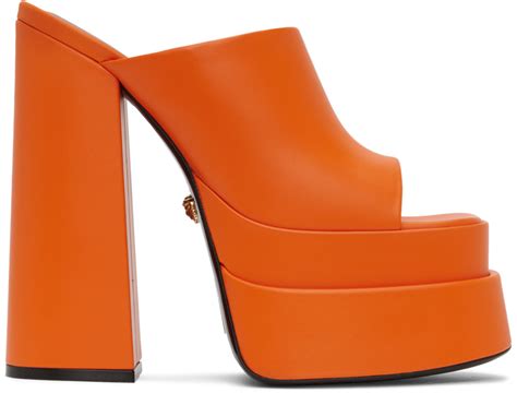 versace orange heels|pink aevitas platform heels.